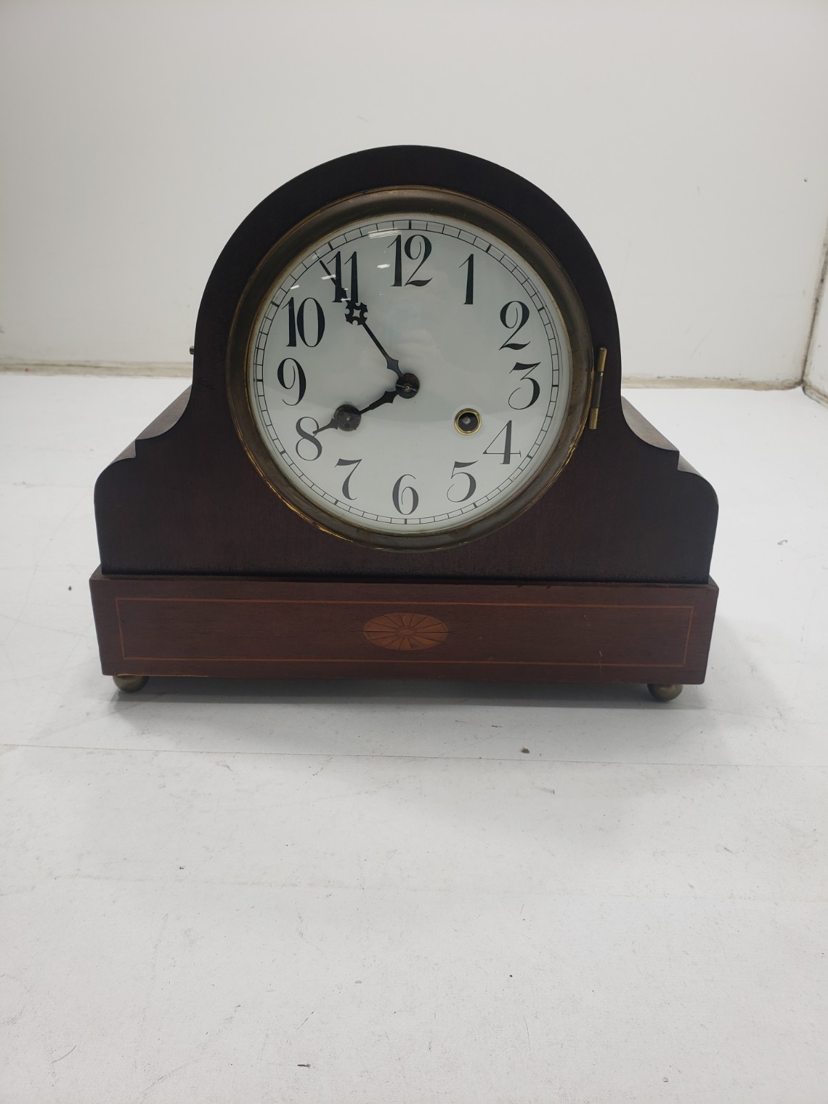 Antique 1913 Junghans B13 German Mantel Clock Mechanical Gong Wood Case