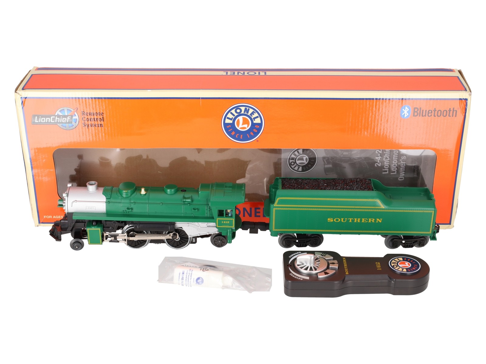 Lionel 1932150 O Gauge LionChief Southern 2-4-2 Steam Locomotive & Tender #1412