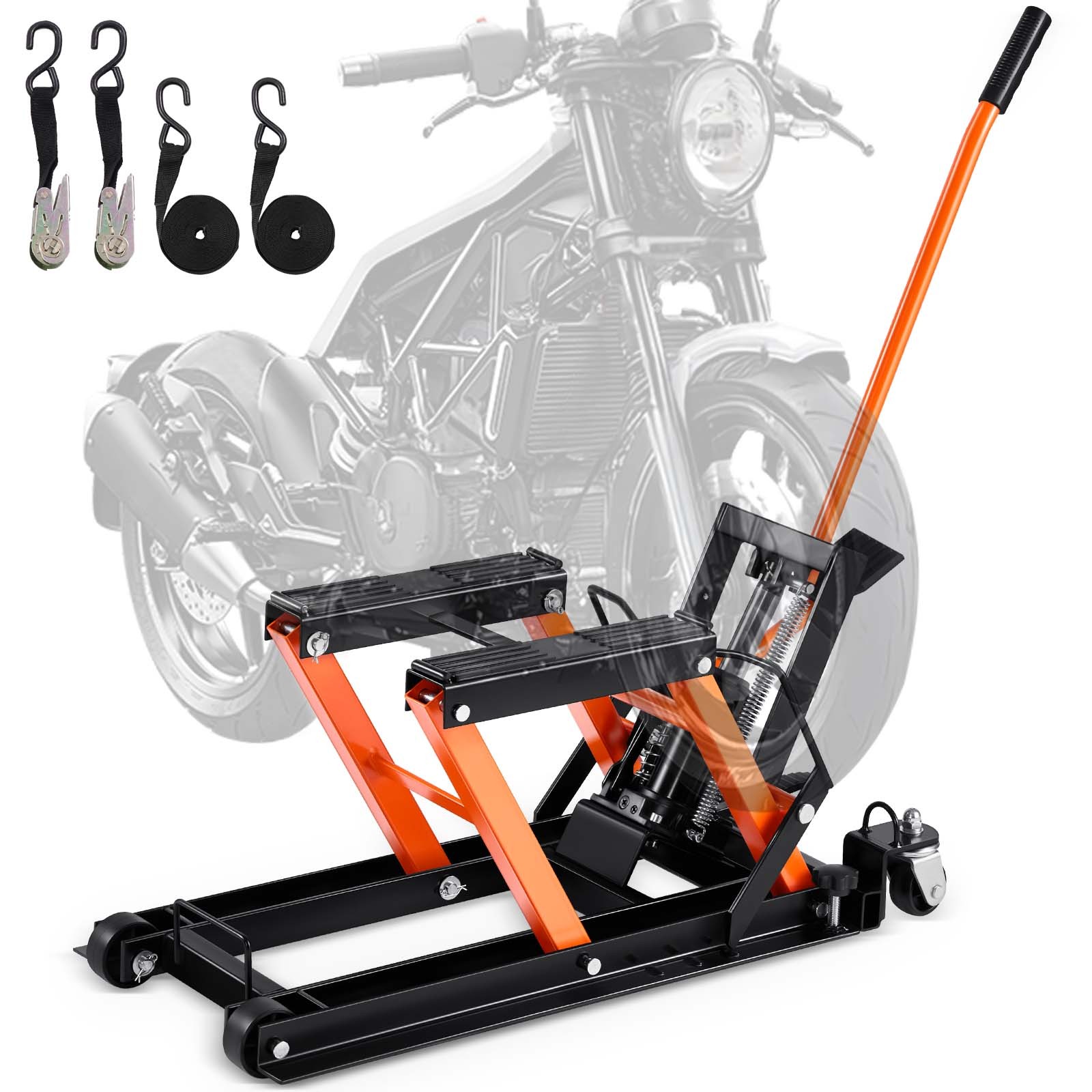 VEVOR Motorcycle Hydraulic Pump Hoist Jack 1500 LBS ATV Non-Slip Dirt Bike Stand