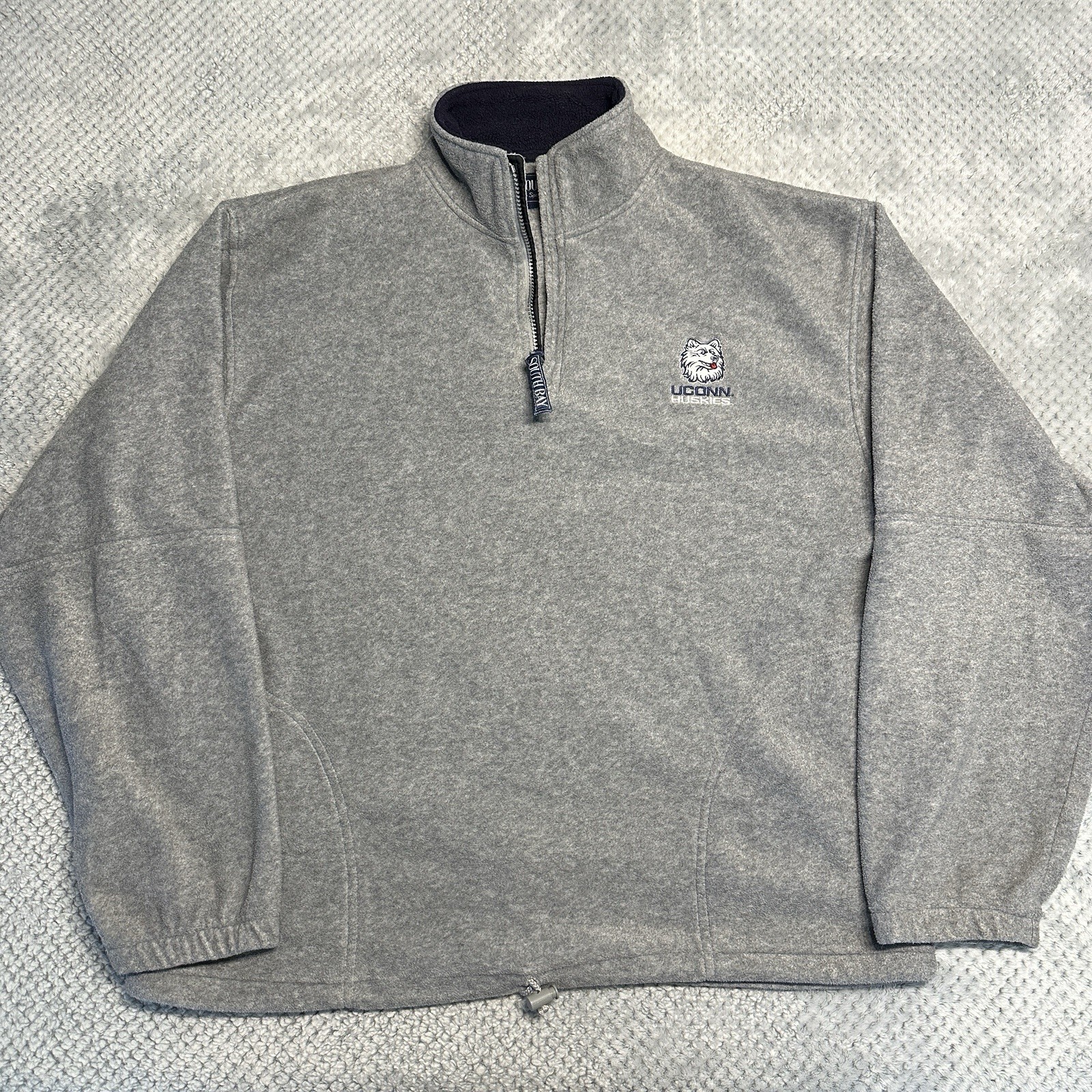 Vintage UCONN Huskies 1/4 Zip Fleece Jacket Men XL Gray Vintage UCONN Huskies 1/4 Zip Fleece Jacket Men XL Gray