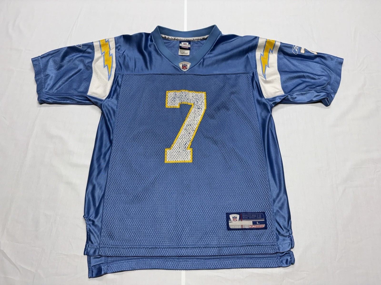 San Diego Chargers Doug Flute Reebok Vintage Youth Powder Blue Jersey L 14-16 San Diego Chargers Doug Flute Reebok Vintage Youth Powder Blue Jersey L 14-16
