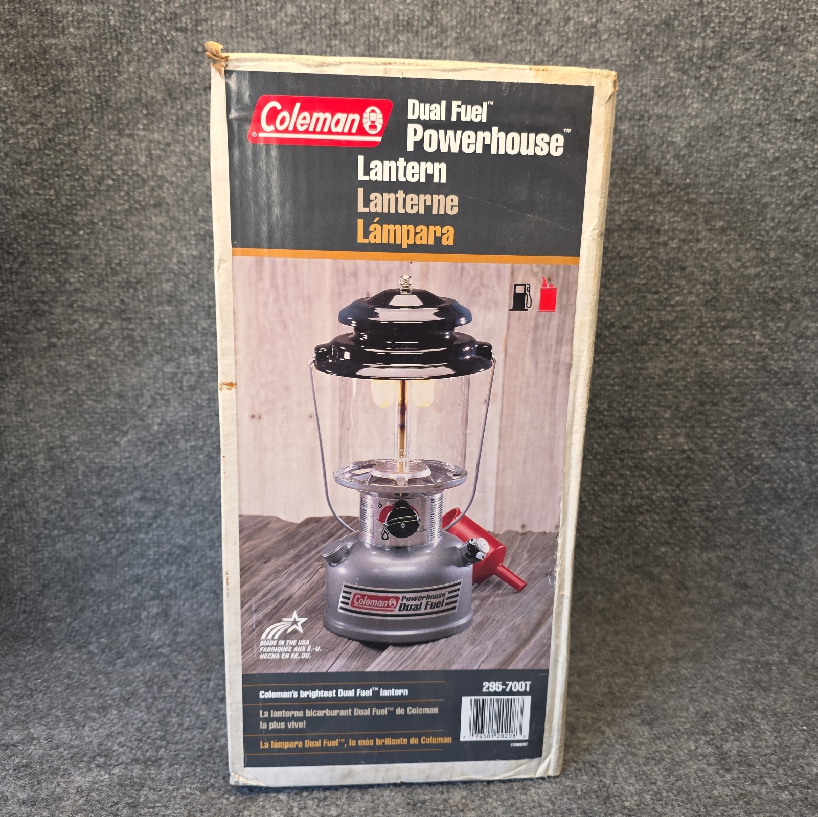 Vtg NOB Coleman Powerhouse Dual Fuel Lantern 2 Mantle Unfired 295-700T 04/99 Vtg NOB Coleman Powerhouse Dual Fuel Lantern 2 Mantle Unfired 295-700T 04/99