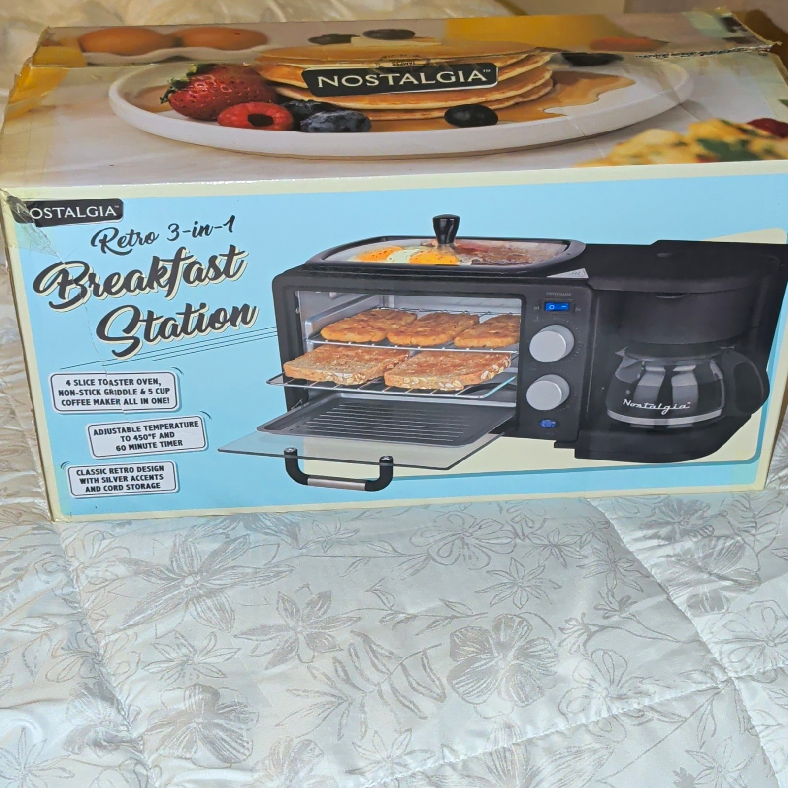 Nostalgia Retro 3-in-1 Breakfast Station Black 1500W 120V Non-Stick Griddle Nostalgia Retro 3-in-1 Breakfast Station Black 1500W 120V Non-Stick Griddle