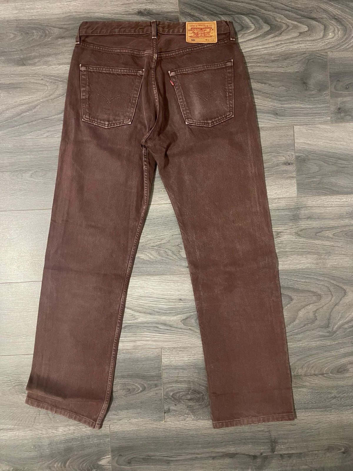 Vintage 90s Levi\'s 501 Jeans Brown Made in France W33 L36 Straight Leg Vintage 90s Levi\'s 501 Jeans Brown Made in France W33 L36 Straight Leg