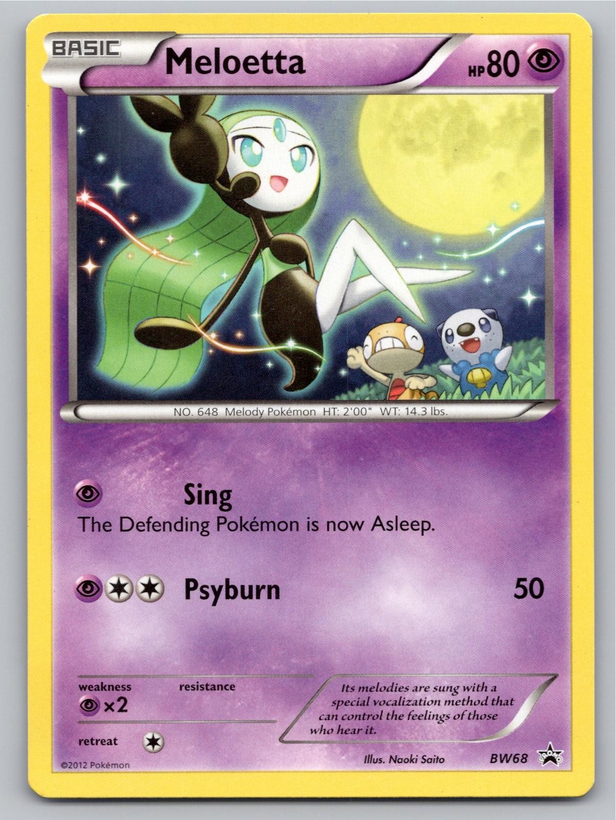 2011 POKEMON BLACK AND WHITE PROMO MELOETTA BW68 P NM A103260 FREE S&H 2011 POKEMON BLACK AND WHITE PROMO MELOETTA BW68 P NM A103260 FREE S&H