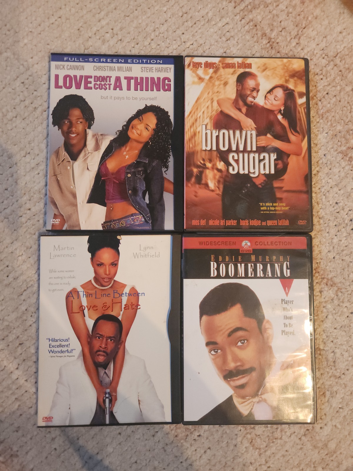 Black Romance Comedy DVD Lot Boomerang Brown Sugar Thin Line Love Dont Cost
