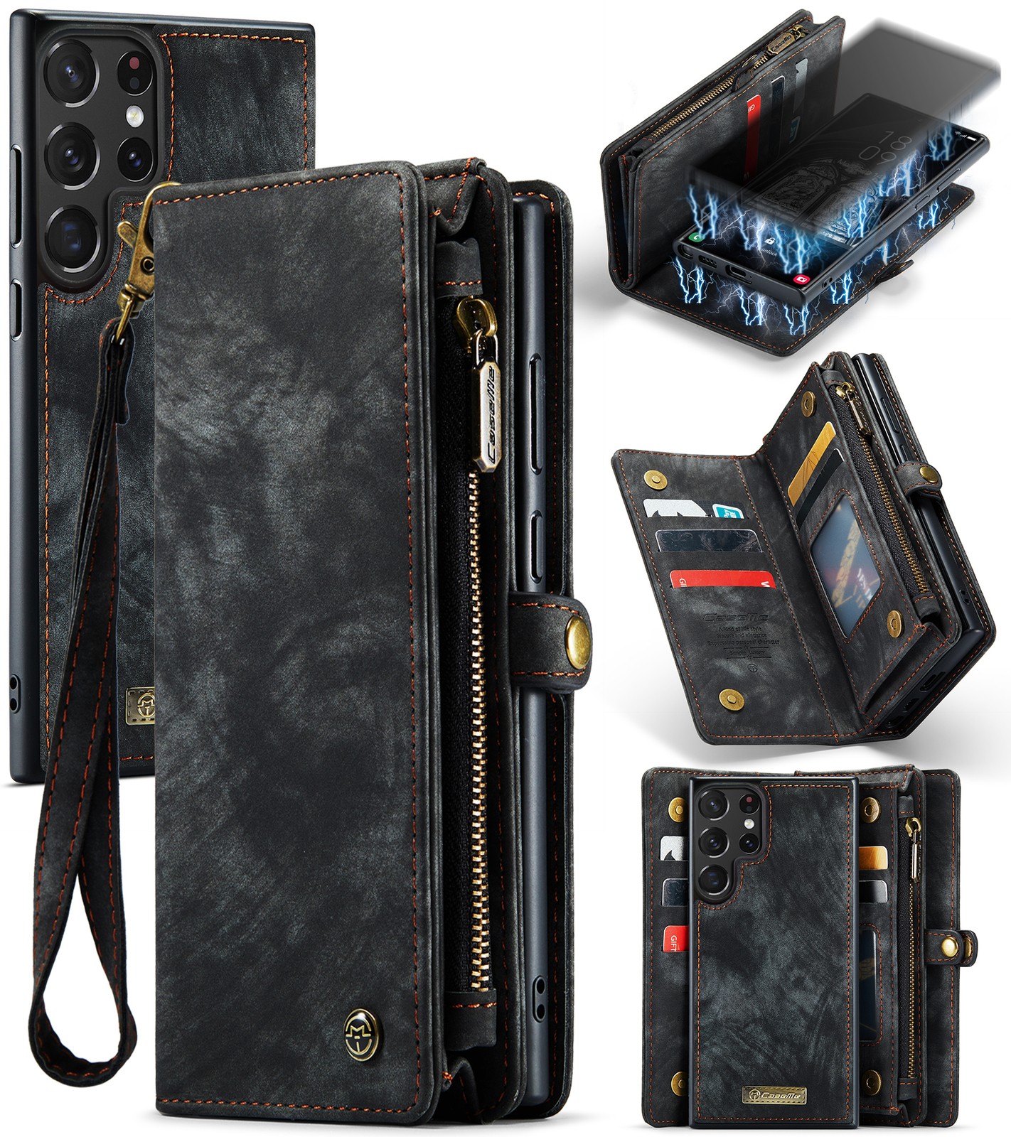 Detachable Card Wallet Leather Case For Samsung Galaxy S26 S25 S24 S23 S22 S21