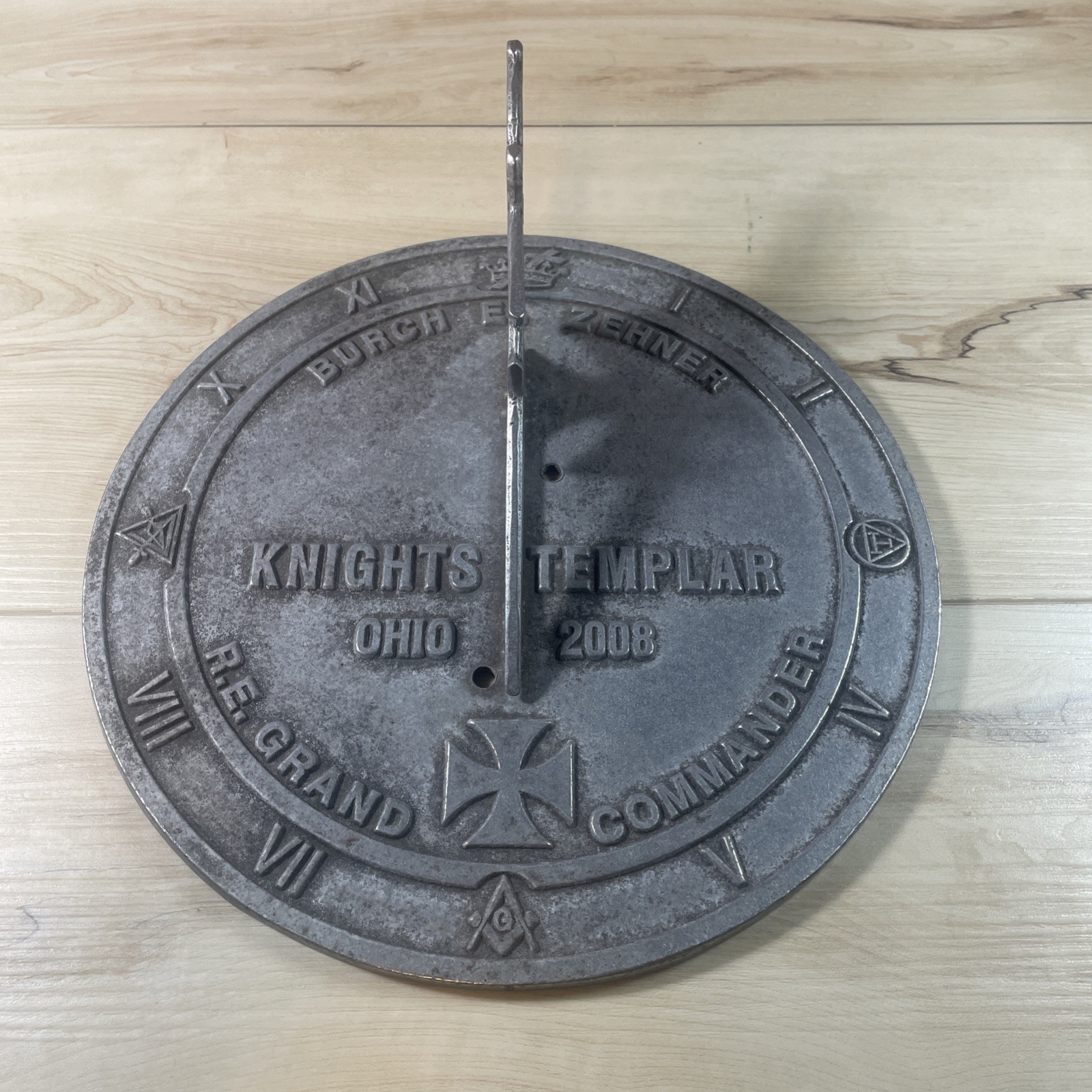 Knights Templar Free Mason Metal Sun Dial Ohio 2008 Masonic Knights Templar Free Mason Metal Sun Dial Ohio 2008 Masonic