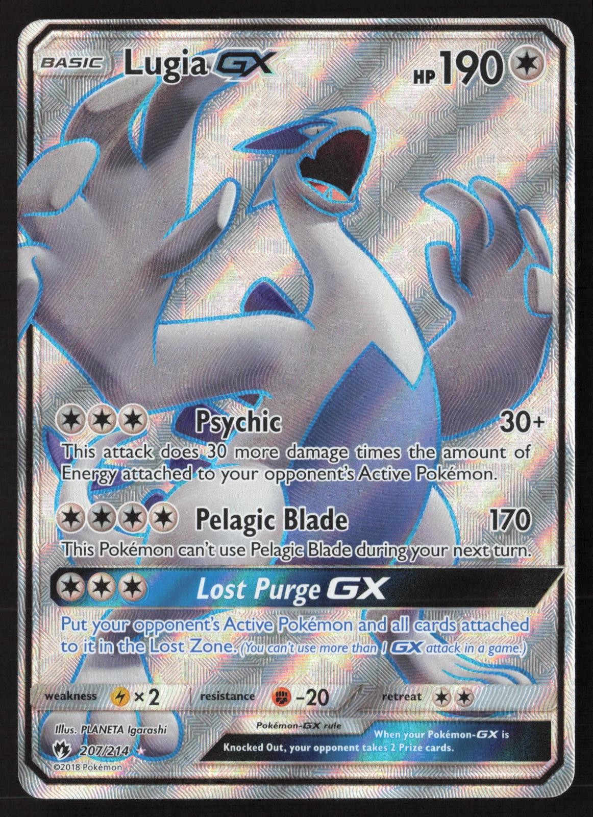 Lugia GX Full Art 207/214 Pokemon Lost Thunder NM