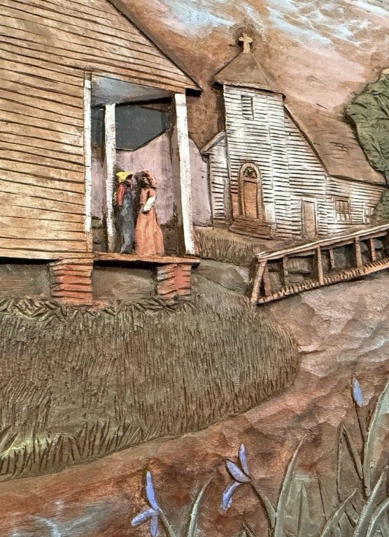 Vintage Louisiana Creole Scene Wood Graph, Kay Glenn Folk Art Southern 12 X 18” Vintage Louisiana Creole Scene Wood Graph, Kay Glenn Folk Art Southern 12 X 18”