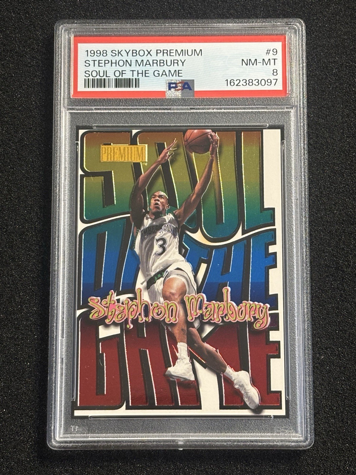 1998-99 Skybox Premium Stephon Marbury Soul Of The Game PSA 8