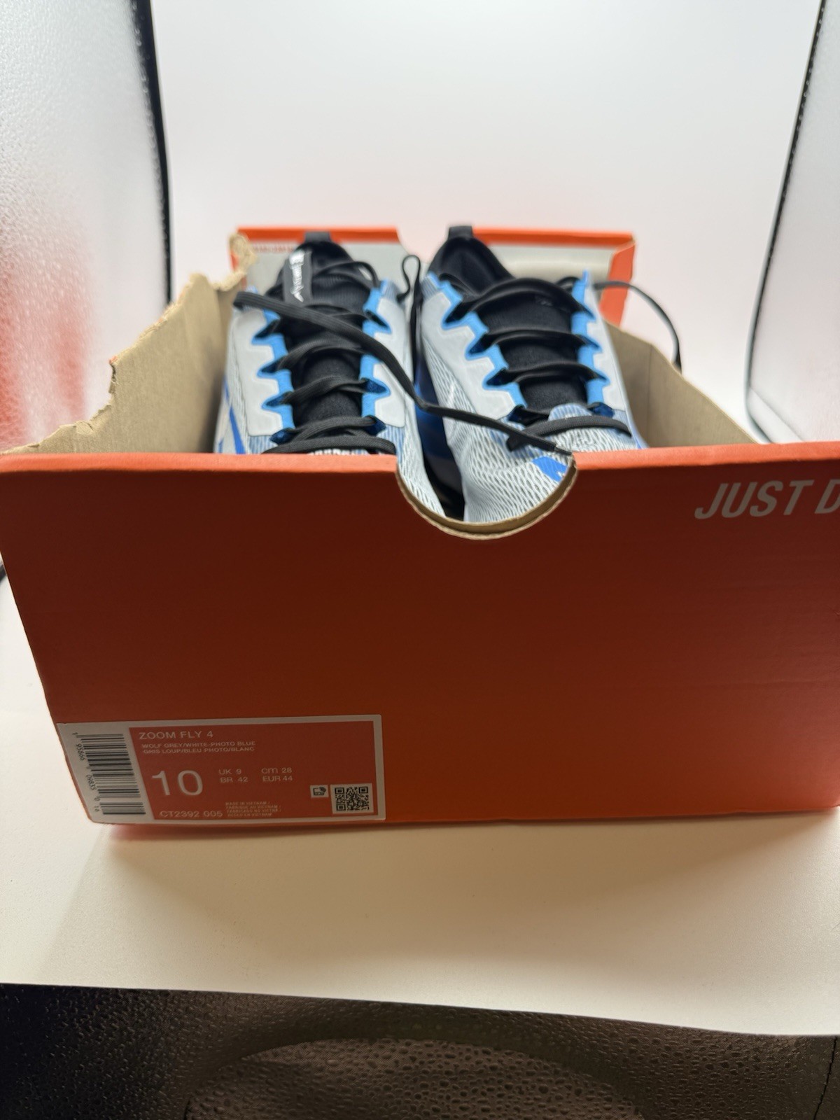 Nike Zoom Fly 4 Men’s Running Shoes Size 10 CT2392-005 Black Blue