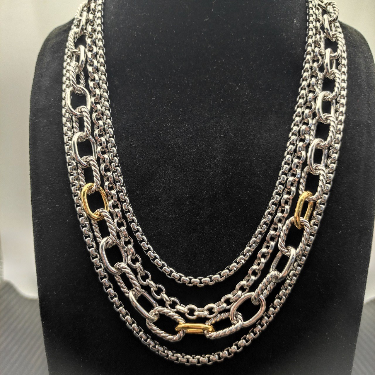 David Yurman Madison Chain Necklace 925‑Silver 18K‑Gold Two‑Tone Cable Link 19.6 David Yurman Madison Chain Necklace 925‑Silver 18K‑Gold Two‑Tone Cable Link 19.6