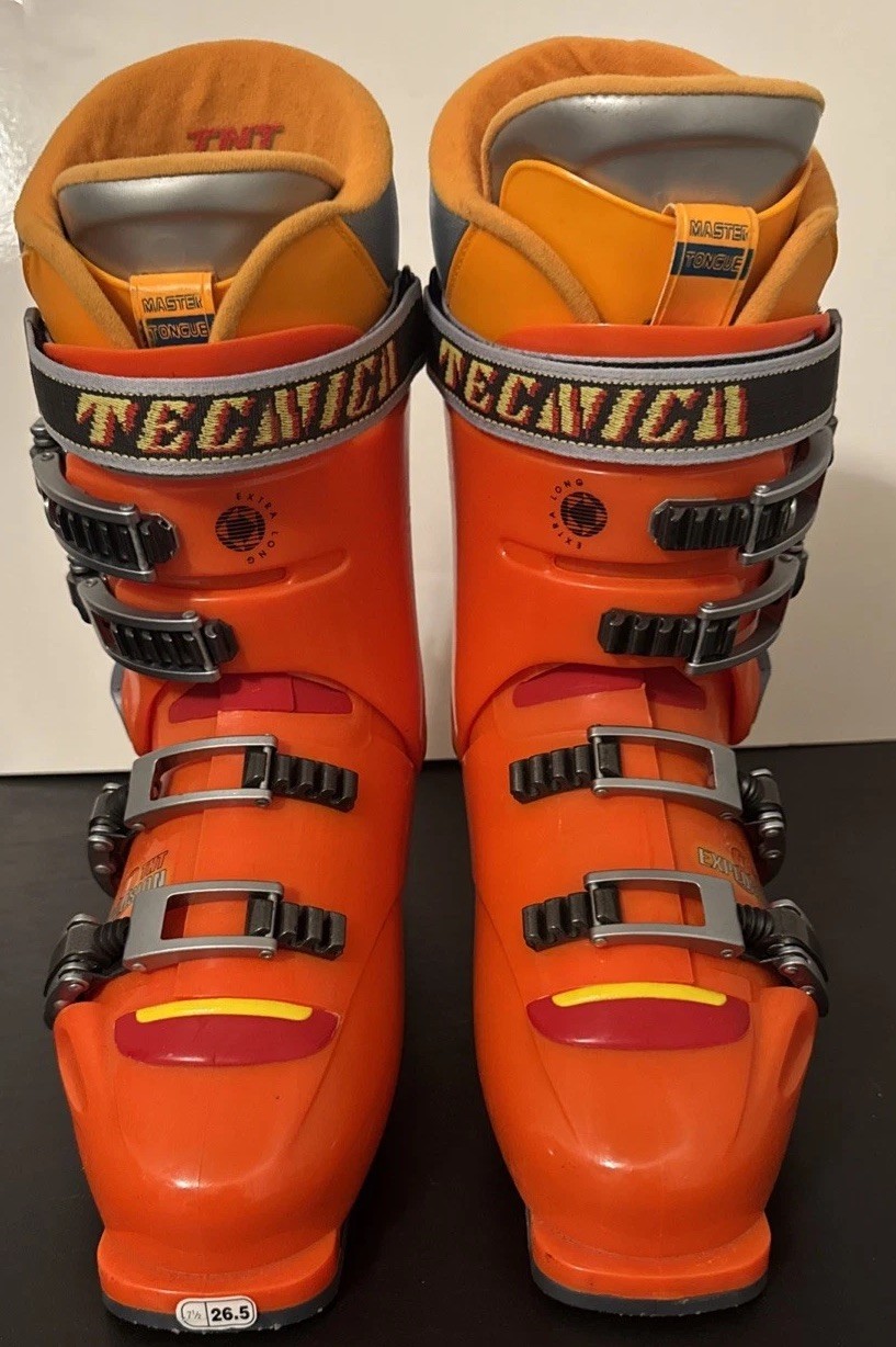 Vintage Tecnica AVS Icon TNT Winter Ski Boots Men\'s Size 26.5 US 7.5 Orange Vintage Tecnica AVS Icon TNT Winter Ski Boots Men\'s Size 26.5 US 7.5 Orange