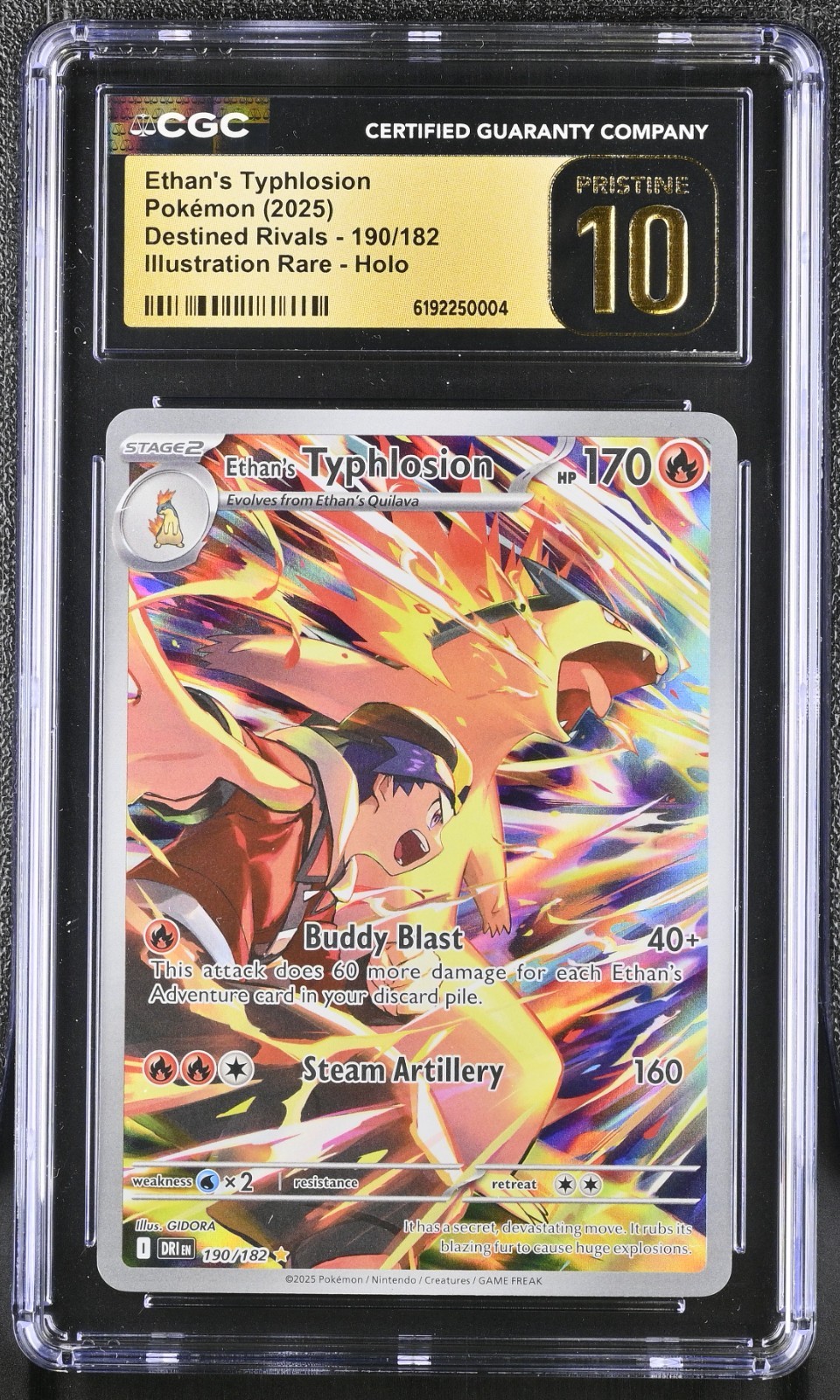 2025 Pokemon Ethan\'s Typhlosion DRI 190/182 Illustration Rare CGC 10 PRISTINE 2025 Pokemon Ethan\'s Typhlosion DRI 190/182 Illustration Rare CGC 10 PRISTINE