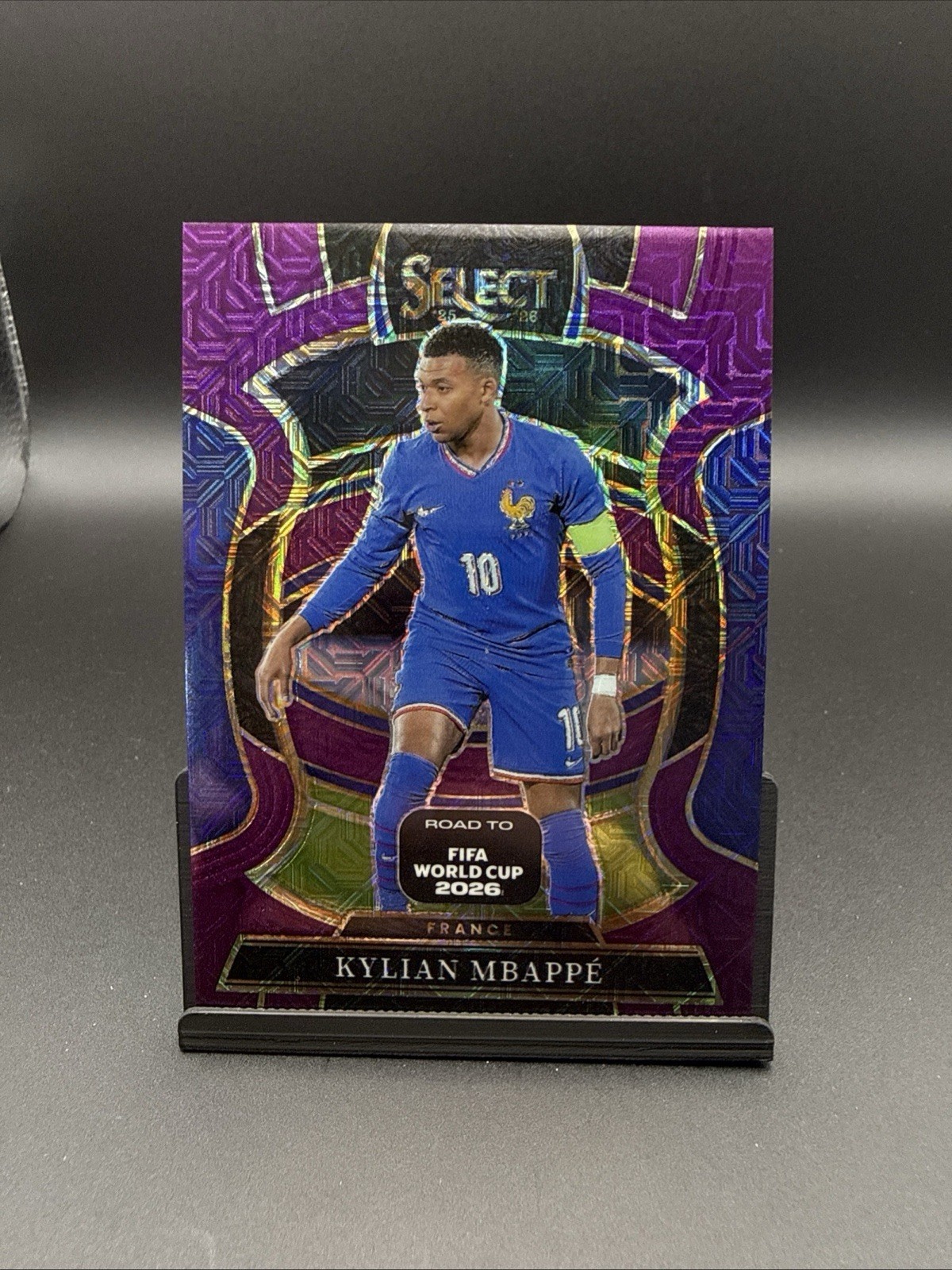 2025-2026 Panini Select FIFA - Terrace Kylian Mbappe #80 Purple Mojo Prizm