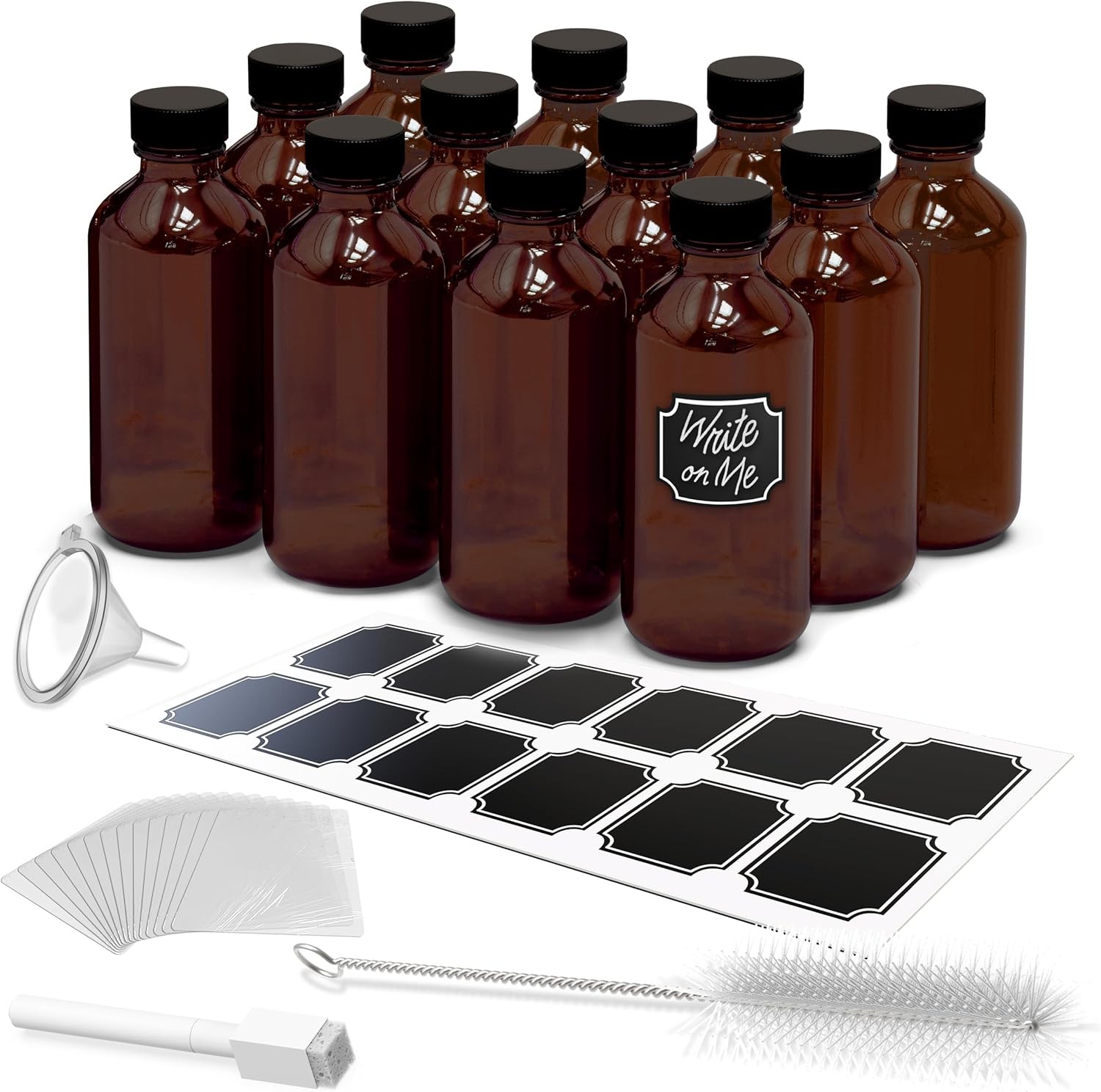 Amber Glass Bottle 12 Pack | 8 Oz Vanilla Extract Bottles Bundle | 8oz Amber Amber Glass Bottle 12 Pack | 8 Oz Vanilla Extract Bottles Bundle | 8oz Amber