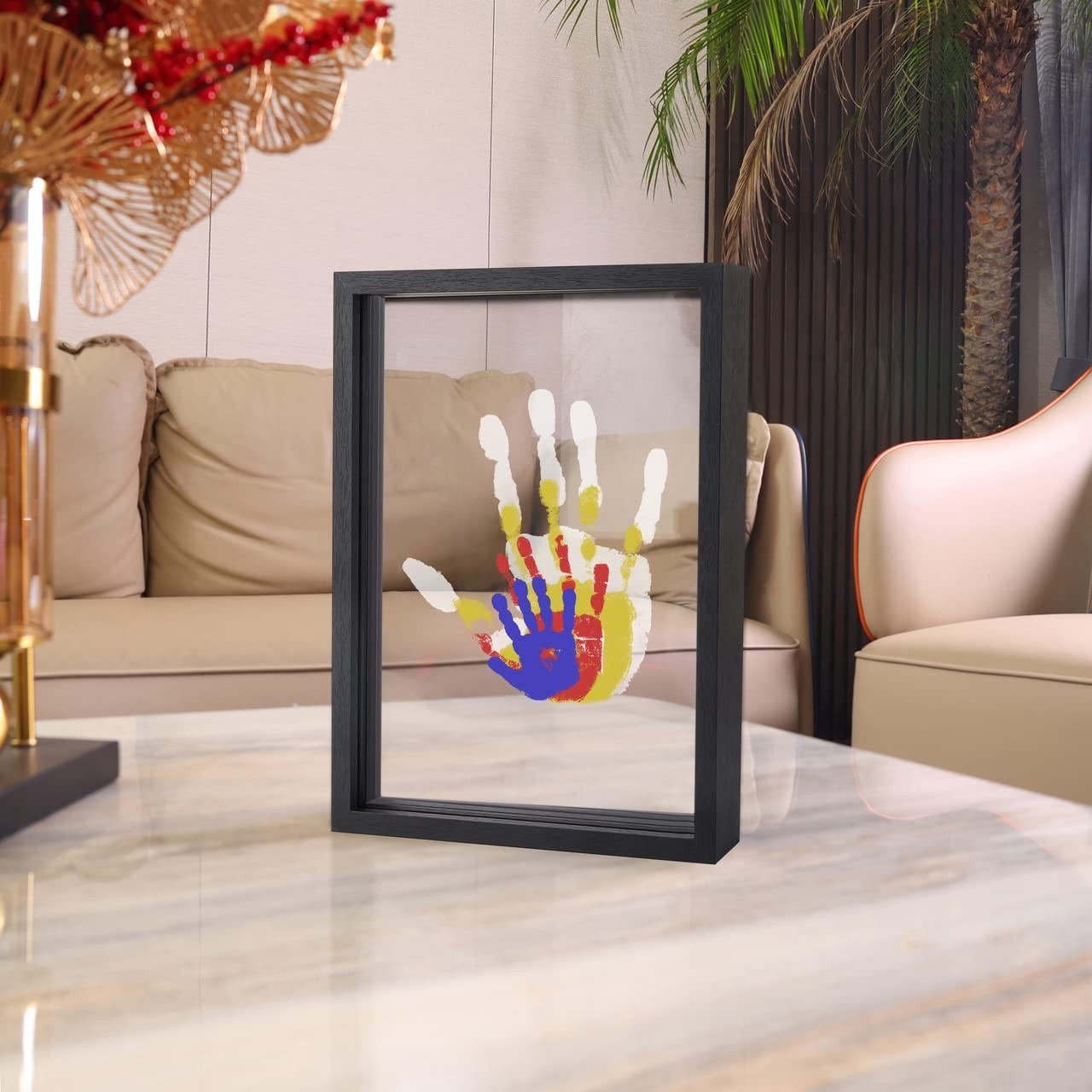 Family Handprint Kit Frame DIY Keepsake Gift Newborn Baby Shower Decor Father's
