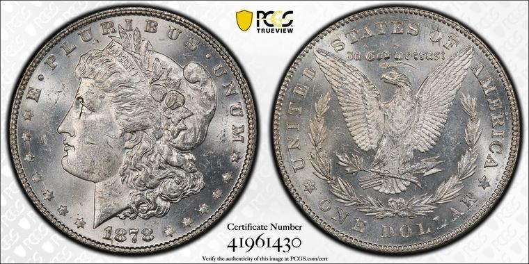 1878 7/8TF Morgan Silver Dollar Lines Thru Leg Weak 7/0 VAM-31 PCGS MS-62