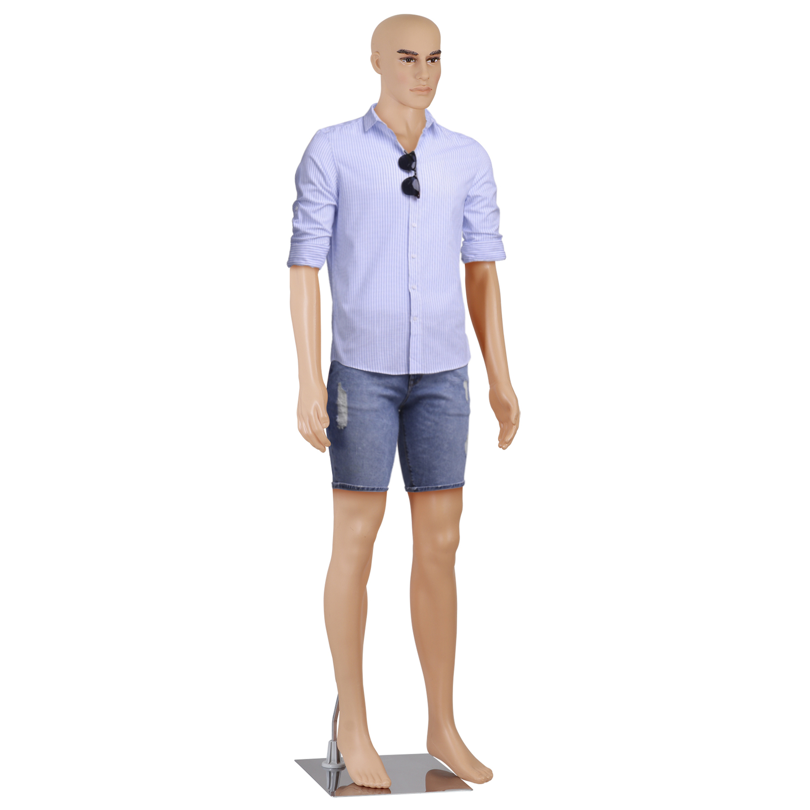 Adjustable Male Mannequin Egghead Plastic Full Body Dress Form Display Base 72 Adjustable Male Mannequin Egghead Plastic Full Body Dress Form Display Base 72