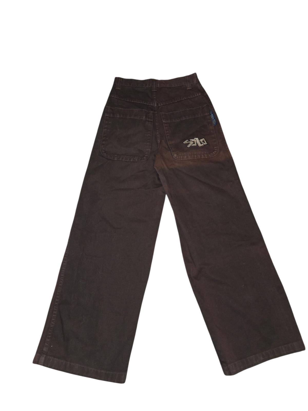 Vintage Solo Semore Brown Baggy Embroidered Denim Jeans Size 28 90s USA Y2K Wide Vintage Solo Semore Brown Baggy Embroidered Denim Jeans Size 28 90s USA Y2K Wide