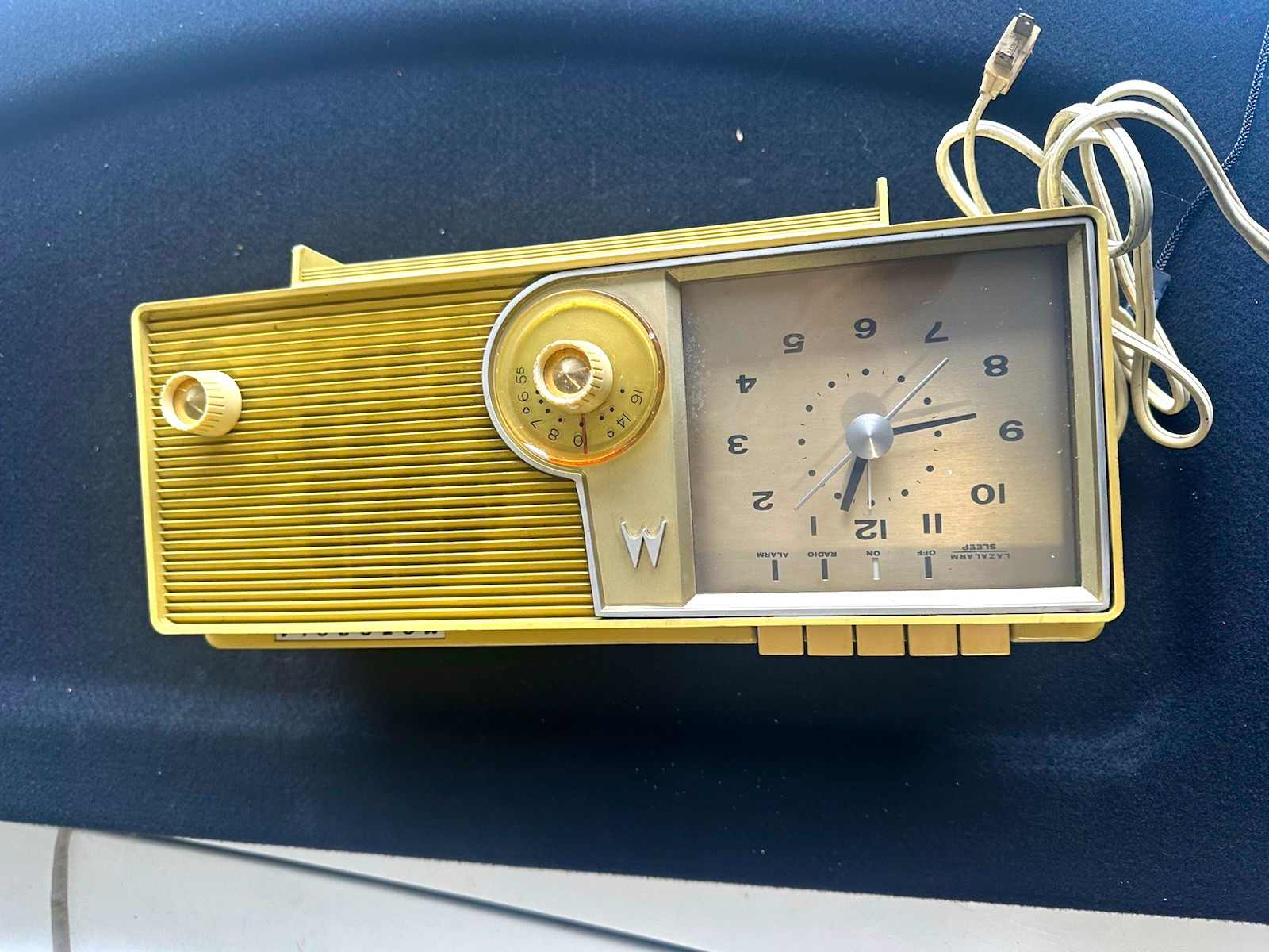 Vintage Motorola C5S Lazalarm Tube Clock Radio Cream Gold Mid Century MCM