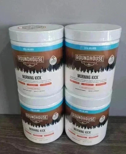 4 Pack Roundhouse Morning Kick Digestive Supplement Powder Strawberry 4 Pack Roundhouse Morning Kick Digestive Supplement Powder Strawberry