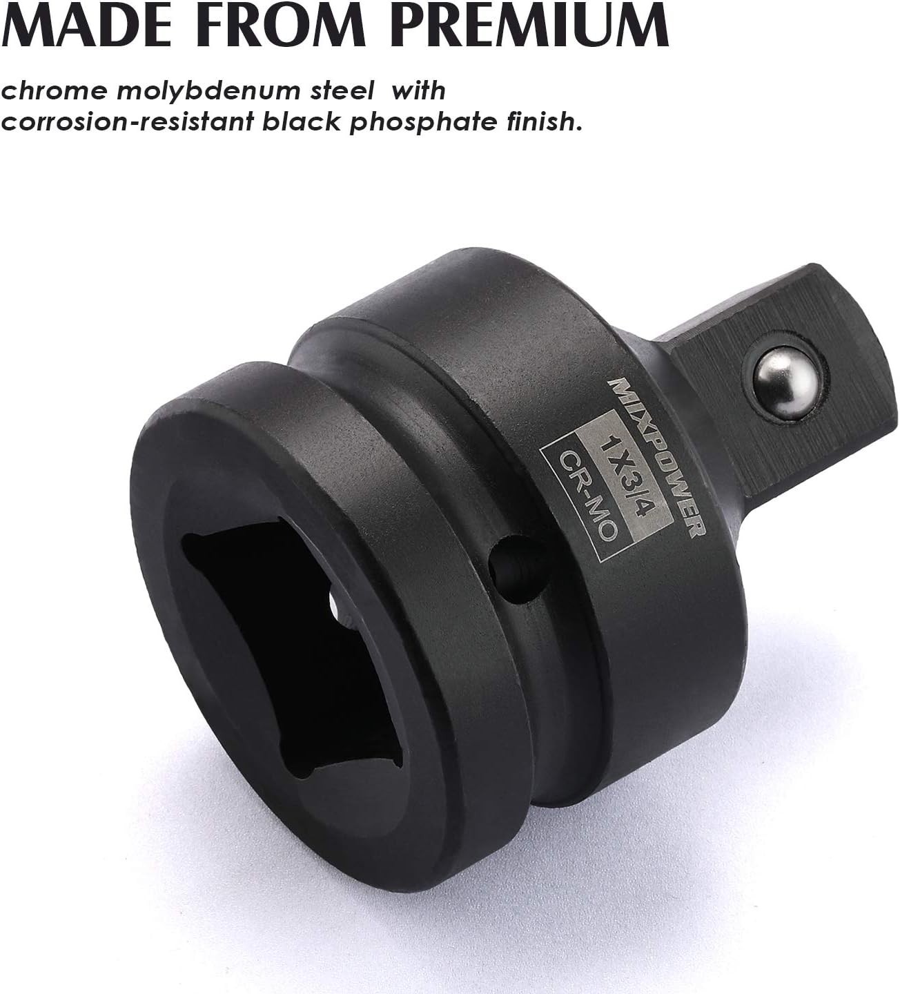 1-Inch Drive (F) to 3/4-Inch (M) Impact Socket Adapter and Reducer, Chrome Molyb 1-Inch Drive (F) to 3/4-Inch (M) Impact Socket Adapter and Reducer, Chrome Molyb