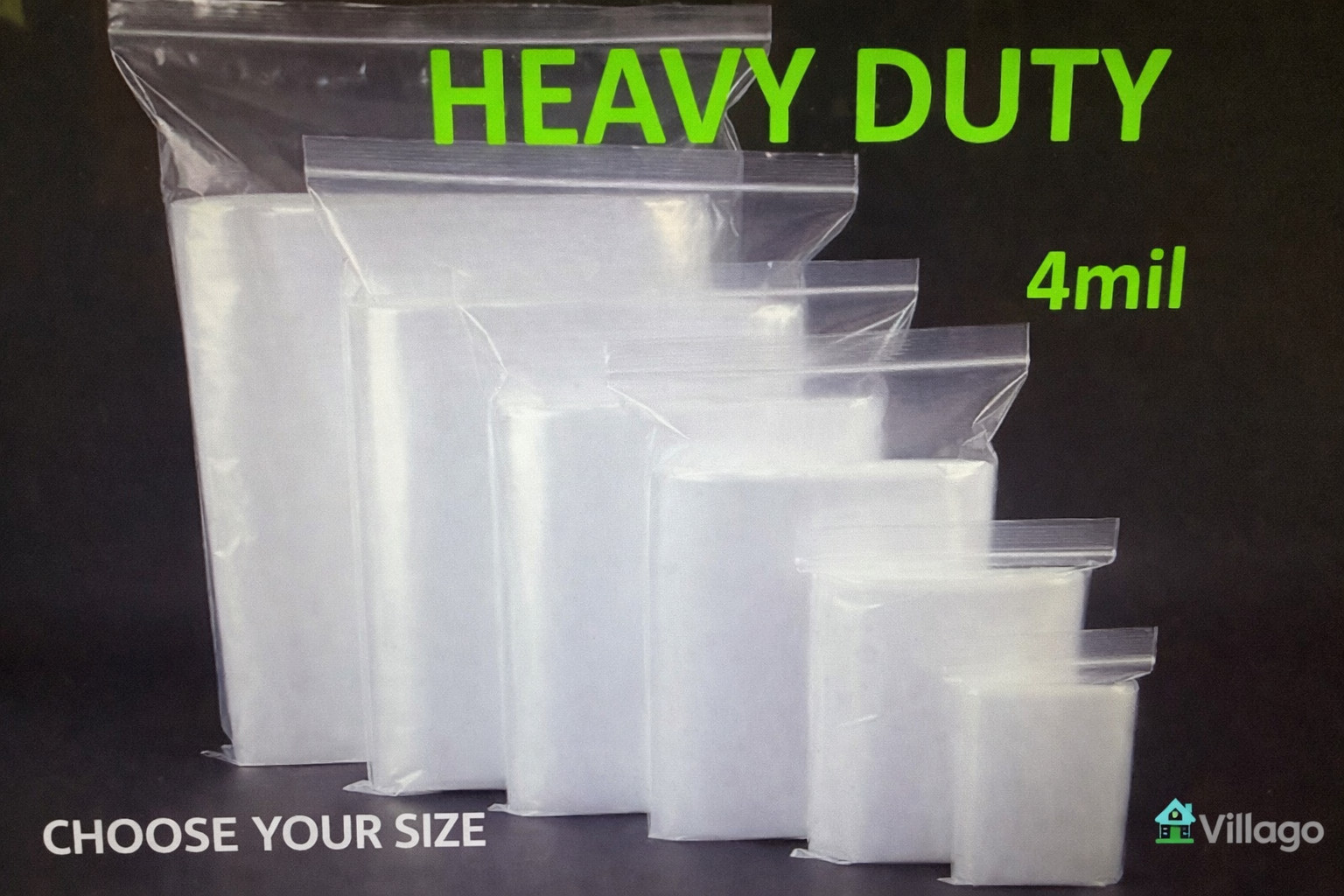 HEAVY DUTY 4 Mil Clear  Seal Bags Reclosable Top  Polyethylene 4Mil