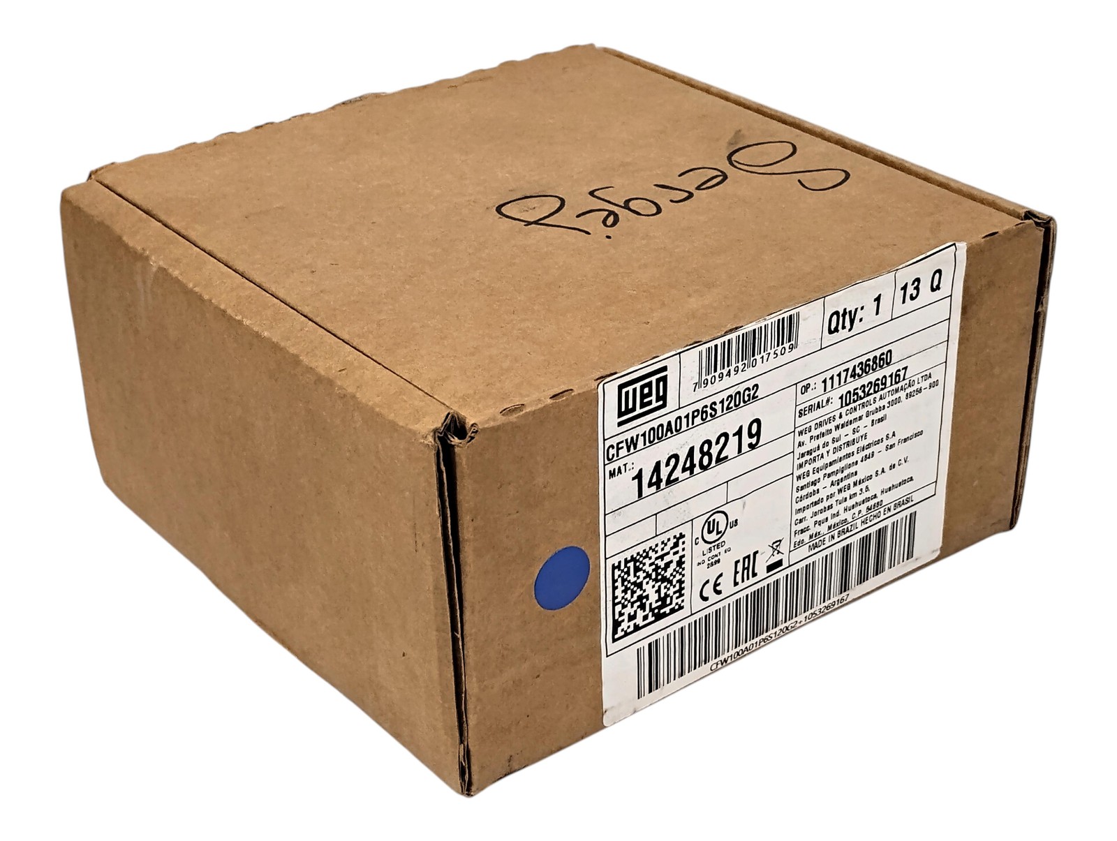 WEG CFW100A01P6S120G2 AC Micro Drive w/ 120VAC 1PH input and 230VAC 3PH Output