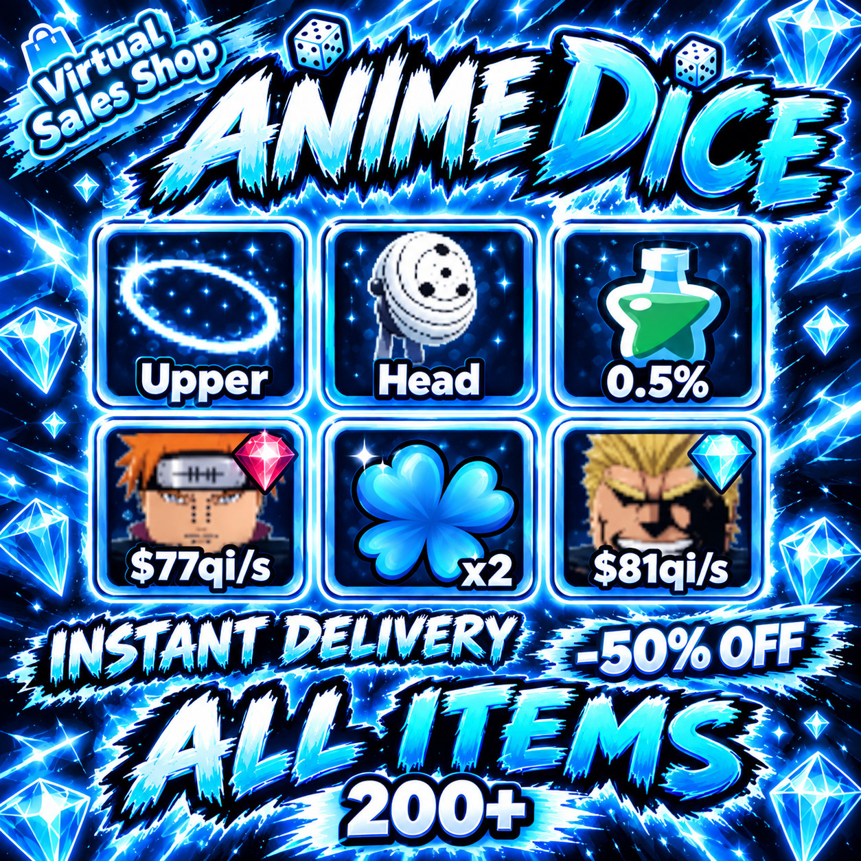 Anime Dice - All Items 🟢ROBLOX🟢 Cheapest Rate On Ebay Anime Dice - All Items 🟢ROBLOX🟢 Cheapest Rate On Ebay