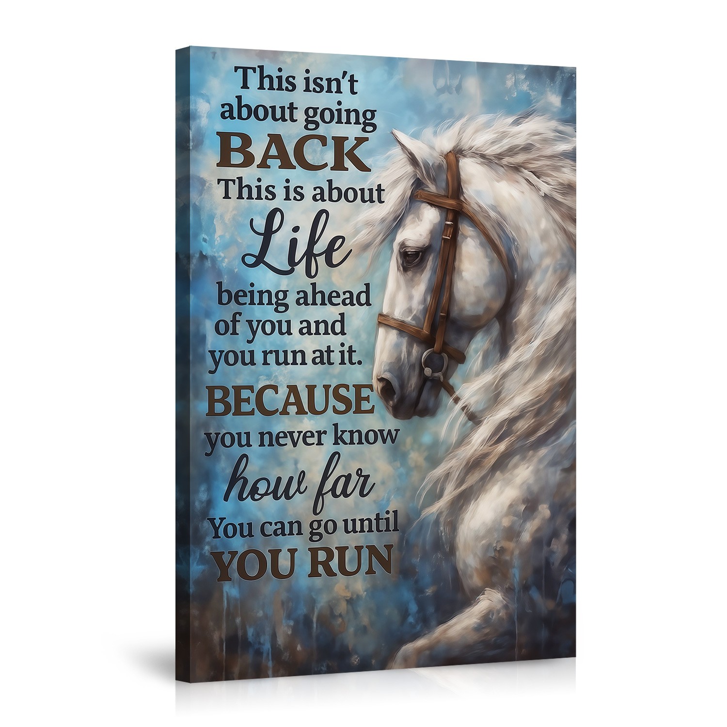 Inspiring Horse Wall Art Canvas Motivational Life Quote Poster for Home Decor