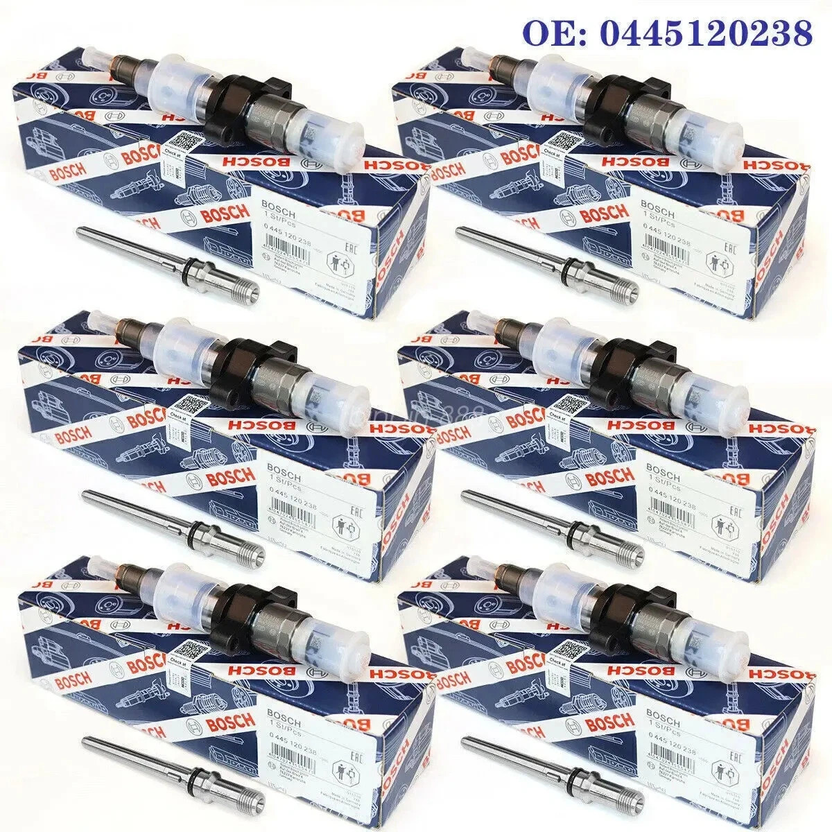 6X 0445120238 Diesel Fuel Injectors for Bosch Dodge Ram 2500 3500 5.9L Cummins