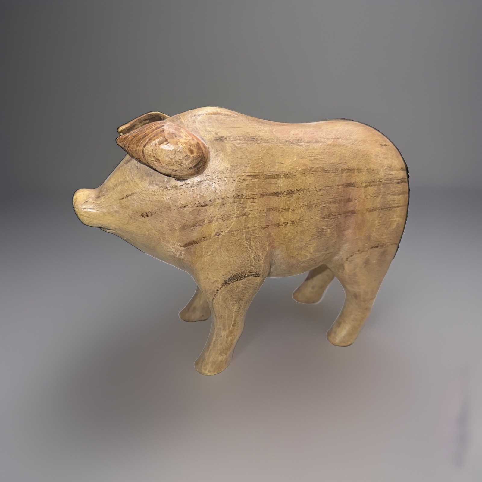 Vintage Hand Carved Wooden Pig Sculpture Folk Art Rustic Farmhouse Decor 10” Vintage Hand Carved Wooden Pig Sculpture Folk Art Rustic Farmhouse Decor 10”