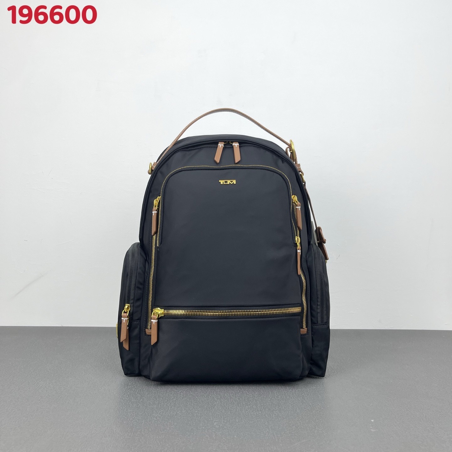 TUMI 196600 Voyageur Celina Backpack Black Gold Zip Women Nylon Business Travel