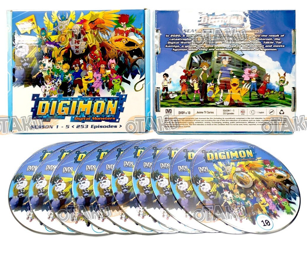 DIGIMON : DIGITAL MONSTERS (SEASON 1-5) - DVD (1-253 EPS) ENG DUB, SHIP FROM US