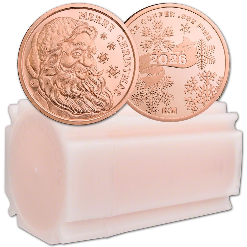 1 oz Golden State Mint Copper Round 2024 Santa .999 Fine - Tube of 20 1 oz Golden State Mint Copper Round 2024 Santa .999 Fine - Tube of 20