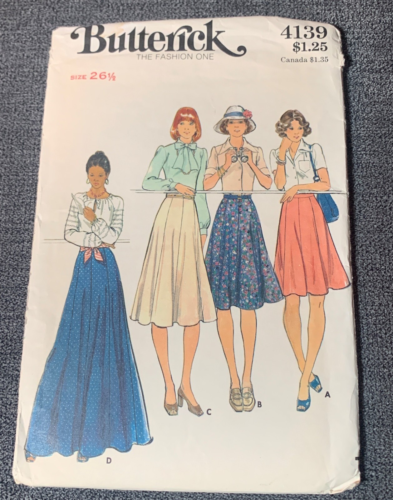 Butterick 4139 Sewing Pattern Womens Skirt 4 Styles Size 26.5 Waist Uncut Butterick 4139 Sewing Pattern Womens Skirt 4 Styles Size 26.5 Waist Uncut