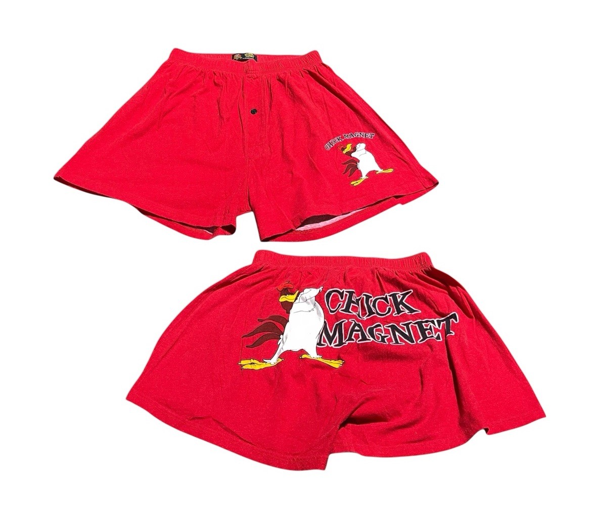 Vintage 2002 Looney Tunes Red Foghorn Leghorn Boxers Size L 36-38 Chick Magnet