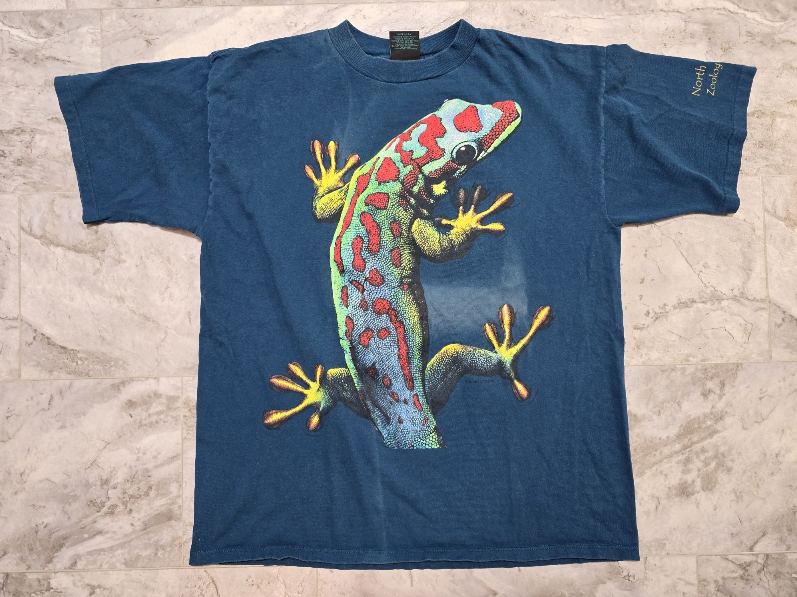Vtg 90s Habitat Gecko T-Shirt XL North Carolina Zoo Wrap Around Graphic Tee USA