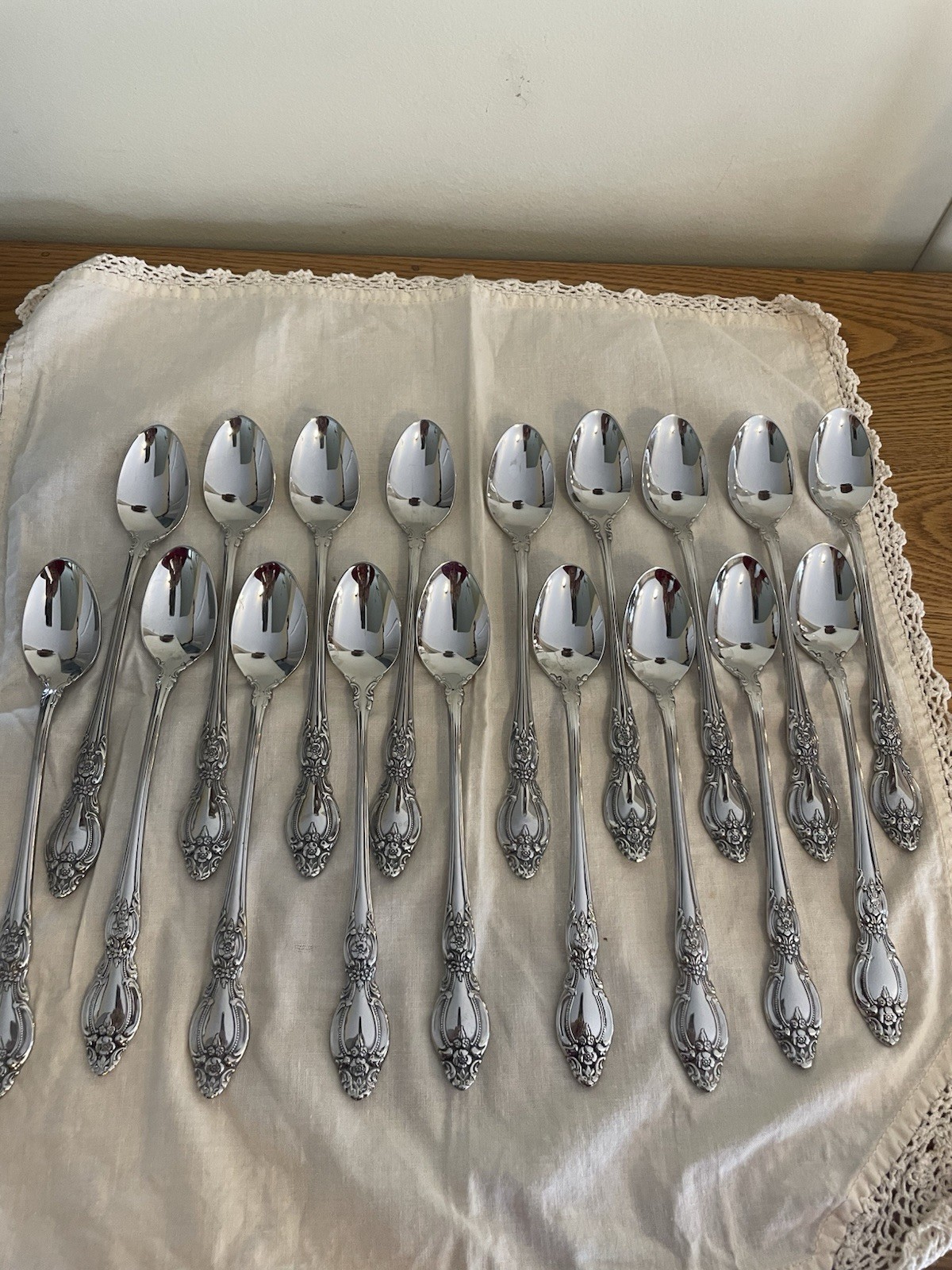 Vintage 1980s Oneida Frederick II  Iced Tea Spoon Stainless Silverware