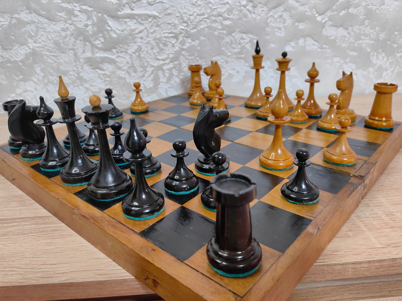 True Authentic VTG Soviet Chess Set 1950 s Mordovian Gulag USSR Original Board