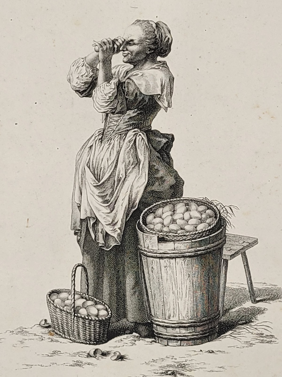 After BRAND Johann Ch. (1722 - 1795) Egg seller (Cree de la rue) After BRAND Johann Ch. (1722 - 1795) Egg seller (Cree de la rue)