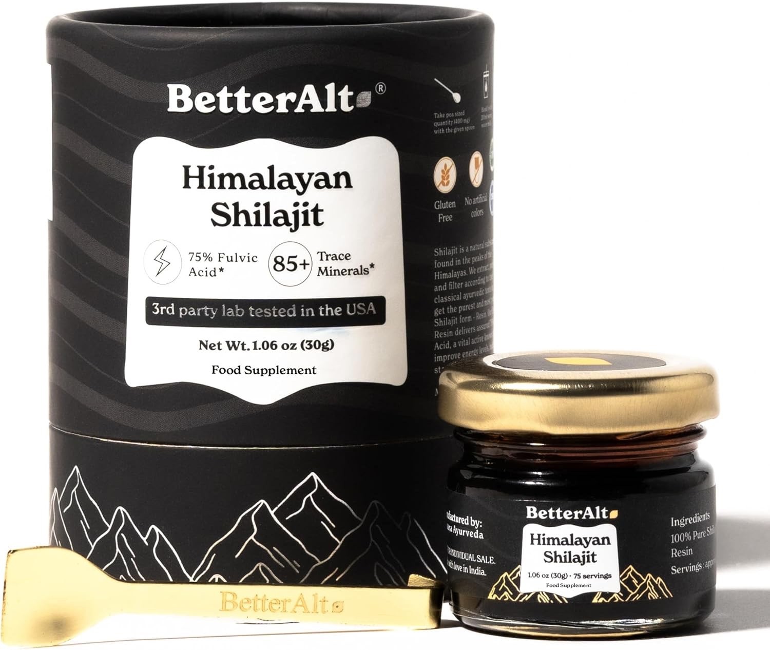Better Alt Pure Himalayan Shilajit Resin Pack of 1 High Potency Gold Grade (New)