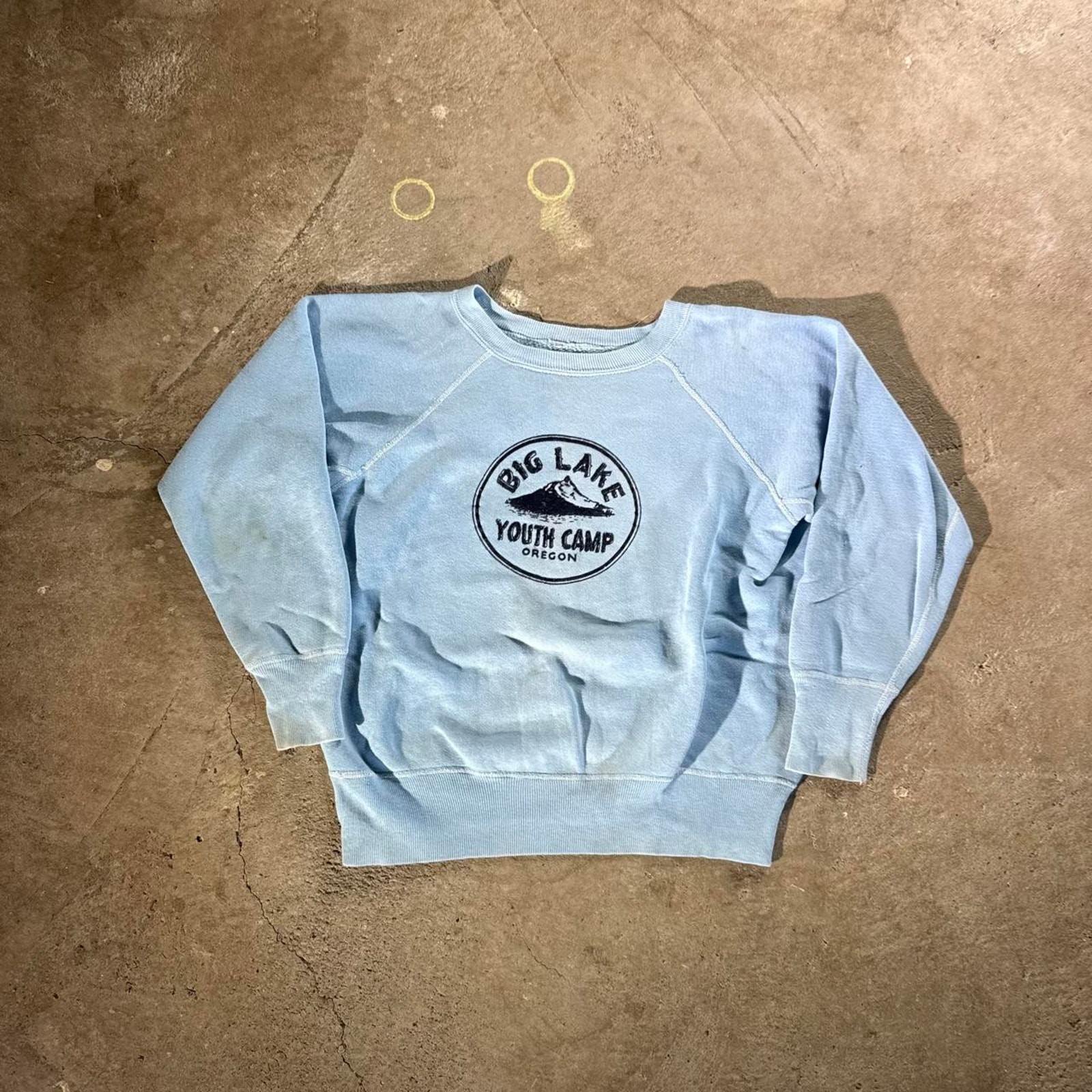 True Vintage 60s Big Lake Youth Camp Oregon Blue Sweatshirt
