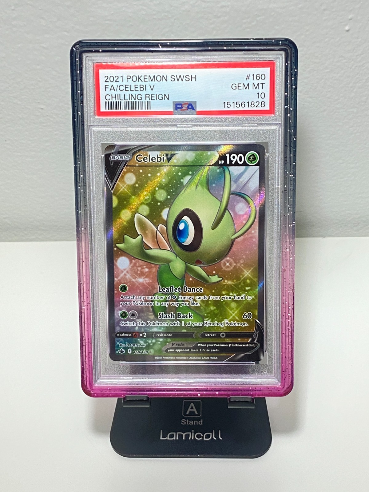 2021 POKEMON SWORD & SHIELD CHILLING REIGN CELEBI V #160/198 FA HOLO PSA 10 2021 POKEMON SWORD & SHIELD CHILLING REIGN CELEBI V #160/198 FA HOLO PSA 10