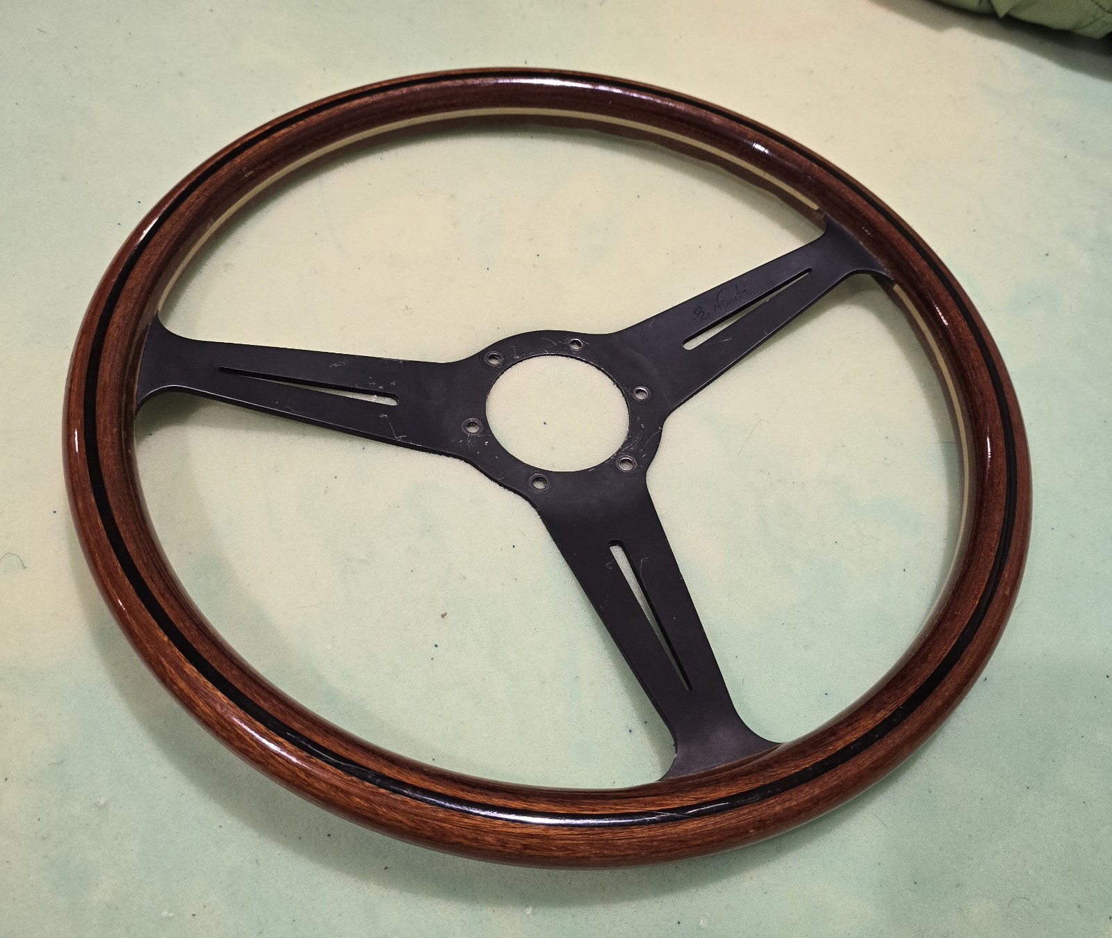 Nardi Classic Gold Line Wood Steering Wheel 340mm Black Spokes DG Made In Italy