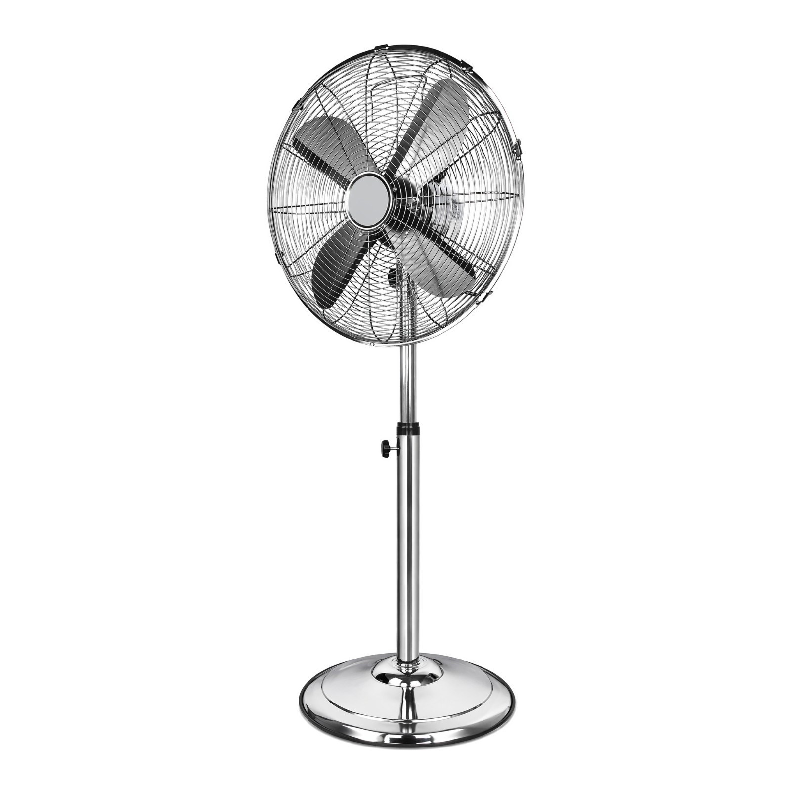 16 inch Pedestal Fan, Oscillating Standing Fan with 3 Speeds Silver metal stand