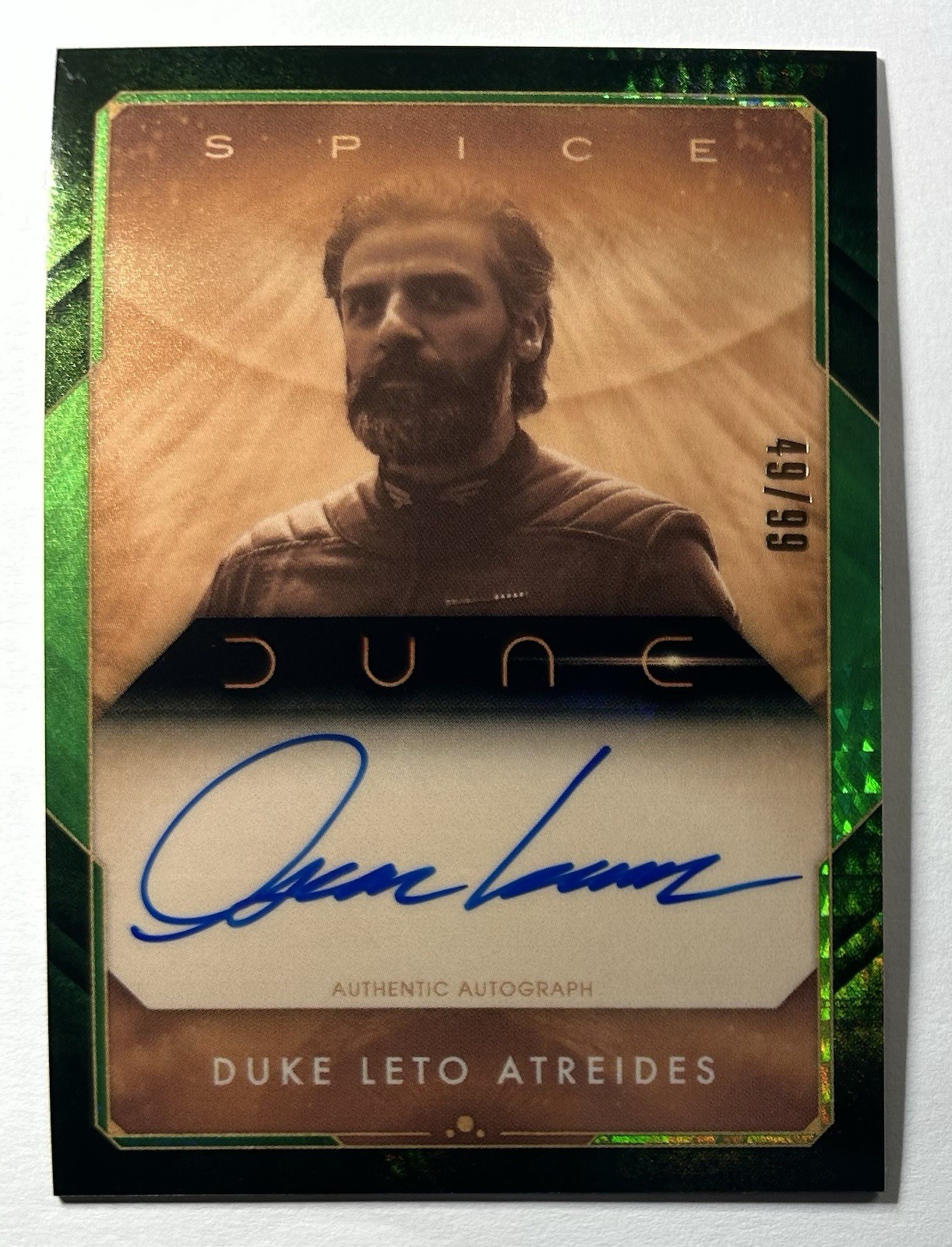 Topps Chrome Dune Spice Auto Oscar Isaac Duke Leto Atriedes Autograph SA-OI /99 Topps Chrome Dune Spice Auto Oscar Isaac Duke Leto Atriedes Autograph SA-OI /99