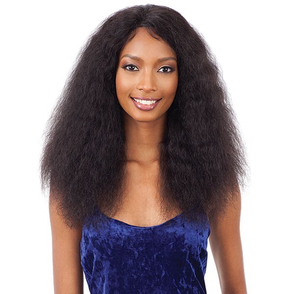 NAKED NATURE UNPROCESSED REMY HUMAN HAIR WET&WAVY LACE FRONT WIG - DEEP CURL